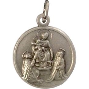 MADONNA OF POMPEI (BLESSED VIRGIN OF THE ROSARY) MEDAL -100% MADE IN ITALY - THE PATRON SAINTS MEDALS