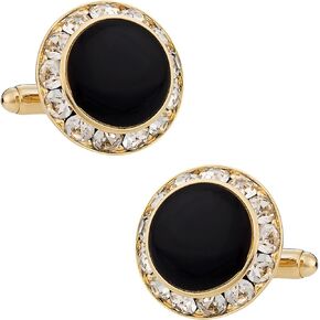 Cuff Daddy Gold Enamel CZ Cufflinks with Presentation Box