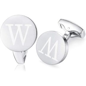 Initial Alphabet Letter Cufflinks Tie Clips Set for Mens Gift