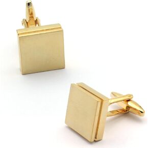 Brushed Square Gold Cufflinks