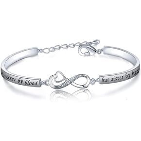 CENWA Not Sister by Blood But Sister by Heart Jewelry Best Friend Gift Best Sister Bracelet Gift for Best Friend Friendship Bracelet