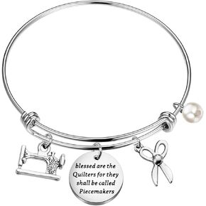Gzrlyf Quilter Bracelet Funny Quilting Gifts for Quilters Quilting Lovers Gifts Sewing Lovers Gifts Quilting Jewelry Seamstress Bracelet