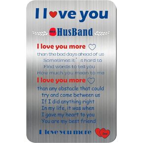 Birthday Gifts For Husband，I Love You Cards ，Husband Wallet Card Gift from Wife，Wedding Anniversary Presents， fathers day，valentines, thanksgiving, christmas, new years gifts (To My Husband)