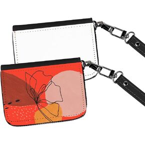 2 Pack Sublimation Blank wallet for women,black leather coin purse,zipper change bag, Jewelry Pouch,Personalized heat press,High temperature resistance and durability,3.9in*2.95in*1.18in