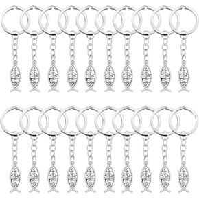 Adodotoe Jesus Fish Keychains, 30 Pcs Baptism Favors Christian Keychain Religious Keychain Bible Verse Keychain Jesus Gifts for Women for Men