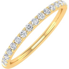 FINEROCK 1/4 Carat Diamond Womens Wedding Band in 14K Gold (I1-I2 Clarity)
