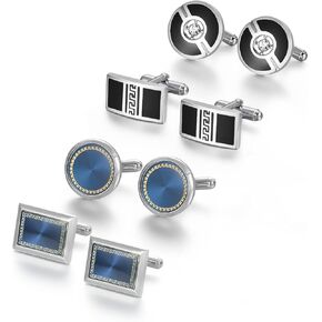 UJOY Mens Cufflinks Set 4 Pairs Formal Business Shirts Dress Buttons Cuff Link Box Packed T0204001 in Kuwait