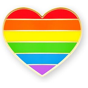 Pinsanity Rainbow Heart Enamel Lapel Pin