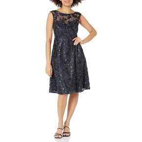 Adrianna Papell Women's Embroidered Midi Cocktail Dress