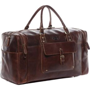 SID & VAIN حقيبة السفر Holdall Yale كبيرة من القماش الخشن حقيبة جلد حقيقية 53 سم عطلة نهاية الأسبوع حقيبة جلدية للرجال براون كونياك ، للجنسين ، دفل السفر, بني كونياك, Unisex-Adults, حقيبة دافل للسفر in Kuwait