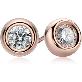 AINUOSHI Moissanite Stud Earrings for Women Men Silver 14k White Gold Plated
