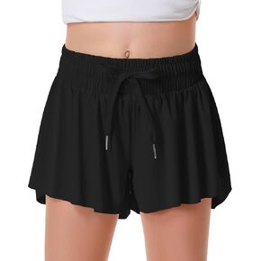 Girls Flowy Shorts Butterfly Shorts for Kids with Pocket 2-in-1 Athletic Shorts Running Shorts for Girls in Kuwait