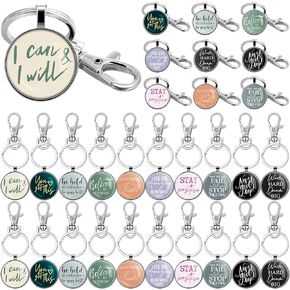 Inspirational Keychain Bulk Key Ring for Women Men Teacher Employee Appreciation Positive Office Business Favors