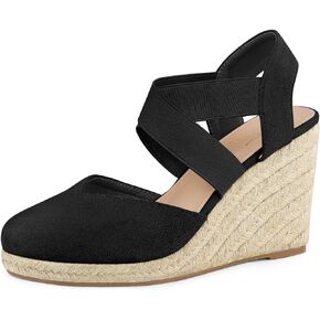 Perphy Platform Closed Toe Espadrille Wedge Heel Sandals for Women