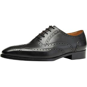 Men's Dress Derby Wingtip Brogue Comfort Plain Toe Genuine Leather Oxford Classic Formal Shoes