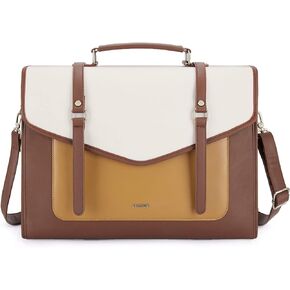 ECOSUSI Laptop Bag for Women 15.6 inch PU Leather Briefcase Large Computer Satchel Bag Professional Work Messenger Bag