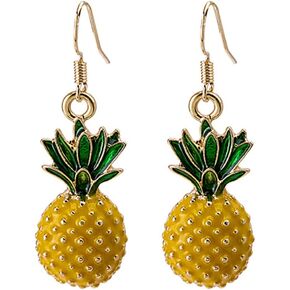 3D Fruit Yellow Pineapple Drop Charm Tassel Dangle Earring Gold Plated stereoscopic Big Pineapple Dangle Earrings