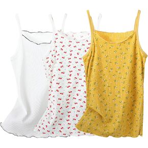 Toddler Undershirts for Girls Tank Tops/Tagless Cami Super Soft Breathable Combed Cotton for Kids