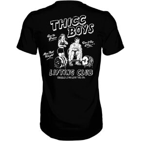 Combat Iron Thicc Boys Weightlifting Workout Club Men's Graphic Short Sleeve T-Shirt - Athletic Fit Tees Men