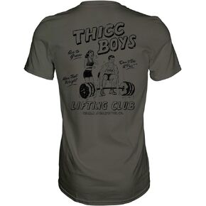 Combat Iron Thicc Boys Weightlifting Workout Club Men's Graphic Short Sleeve T-Shirt - Athletic Fit Tees Men