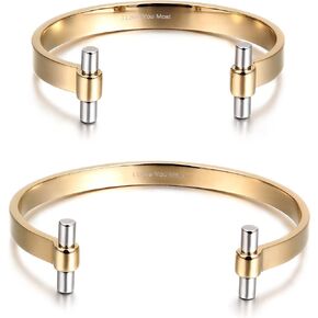 WISTIC Couples Lovers Sweetheart Open Simple Adjustable Cuff Bracelets Declaration of Love Oath Promise Polished Chunky Bracelet Stainless Steel Gold Rose Gold Silver Plated Bangle for Women and in Kuwait