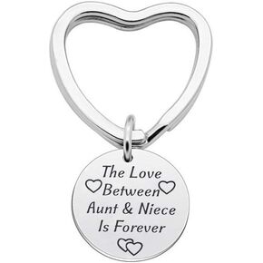 Aunt Niece Gifts Keychain, The Love Between Aunt and Niece is Forever Pendant Keyring Birthday Christmas Gifts