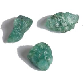 GEMHUB Natural Raw Rough Green Emerald 33.50 Ct. Set of 3 Pcs Healing Crystal