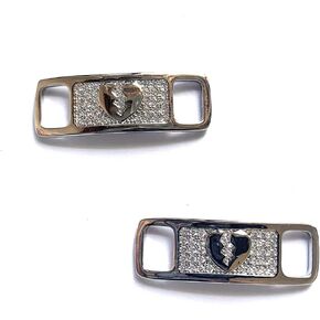 ICEDIAMOND Hip Hop Jewelry Charm Shoelace Buckle, 2Pcs Iced Out CZ Bling Diamond AF1 Stylish Shoes Accessory for Snkrs Shoes Lover