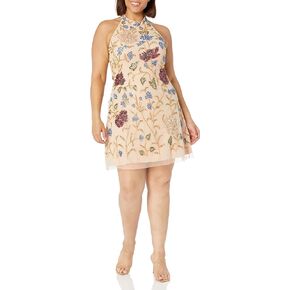 Adrianna Papell Women's Beaded Halter Dress