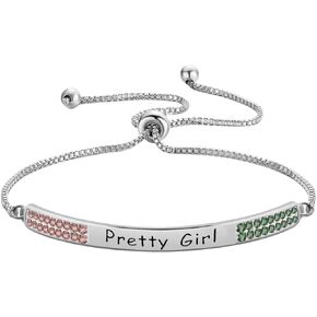 CENWA Pink and Green Zircon Adjustable Bracelet Sorority Gifts Graduation Gift Pretty Girl Graduation Jewelry
