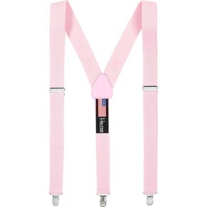 Hold’Em Junior/Adults Men Adjustable Elastic Solid 1" Suspenders Featuring STURDY POLISHED CLIPS