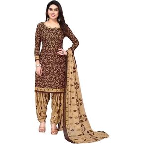 Readymade Panjabi Style Crepe Fabric Patiyala Salwar suit with Printed Dupatta for Women & Girls in Saudi Arabia