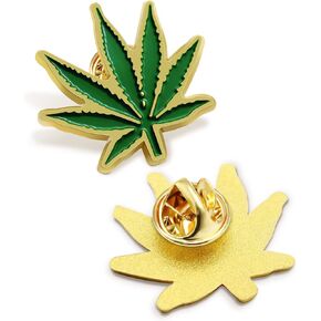 2/12/50/100Pcs Marijuana Leaf Enamel Lapel Pin 1“ - Weed Happy cannabis 420 day Brooch Badge For Men Women Clothes Bags Hats