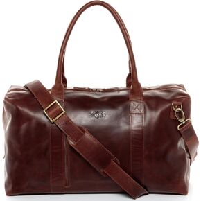 حقيبة سفر SID & VAIN Holdall YALE ZIP حقيبة كبيرة من القماش الخشن من الجلد الحقيقي لعطلة نهاية الأسبوع وحقيبة جلدية للجنسين باللون البني in Kuwait