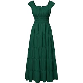 Scarlet Darkness Women's Pirate Dress Renaissance Costume Maxi Dresses with Pockets