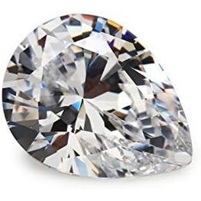 50PCS 3x5mm AAAAA Pear White Loose Cubic Zirconia CZ Stone Synthetic Gemstone (3x5mm 50pcs)