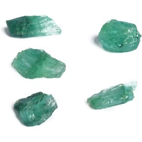 REAL-GEMS Uncut Rough Natural Green Emerald Healing Crystals Loose Gemstones 36.00 Ct Lot of 5 Pcs Emerald Mineral Stones Specimen