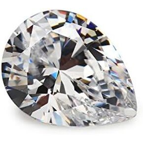 50PCS 3x5mm AAAAA Pear White Loose Cubic Zirconia CZ Stone Synthetic Gemstone (3x5mm 50pcs)