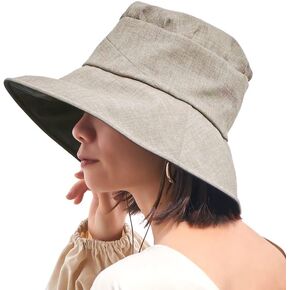 CHARM Womens Summer Beach Sun Hat - Wide Brim Gardening UV Protection Japanese Design in Kuwait