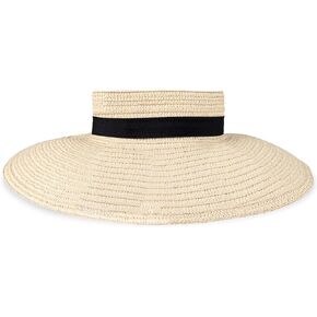 Jessica Simpson Women's Packable Straw Visor Hat