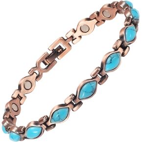 EnerCoppeX Copper Magnetic Anklet for Women, Pure Copper Ankle Bracelet with Magnet (2)