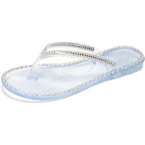 Luffymomo Women's Rhinestone Flip Flops Beach Flat Thong Sandals