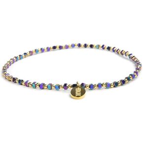 Morchic Womens Hematite Anklet, Handmade Foot Chain, Elastic Beach Chakra Jewelry