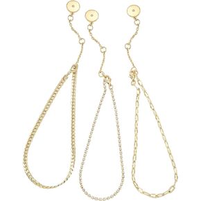 Vince Camuto 3 Piece Gold Tone Multi Style Anklet Set