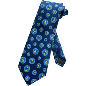 Mens Music Notes G Clef Score Symbols Band Concert Performer Necktie | Navy Blue | Necktie