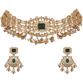 TARINIKA Brass Nakshatra Choker Necklace Set with Classic Design - Indian choker necklace for women | Perfect for Ethnic occasions | Indian jewelry sets for women
