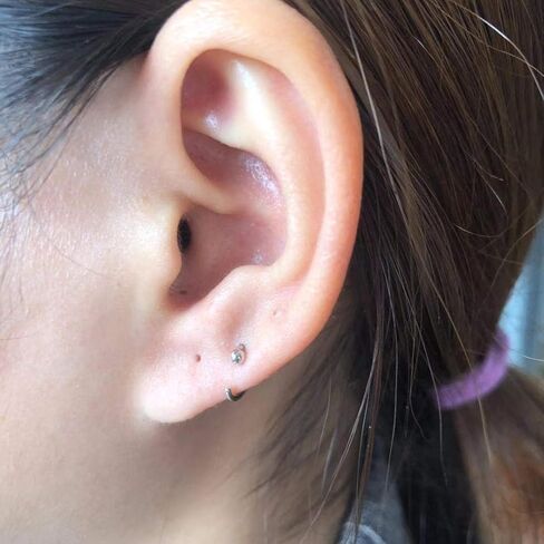 Minimalist 2mm Ball Tiny Half Hoop Earrings Sterling Silver Fashion Black Huggie Cuff Hoops Cartilage Tragus Piercing Nose Rings Studs for Women Girls Men in Saudi Arabia