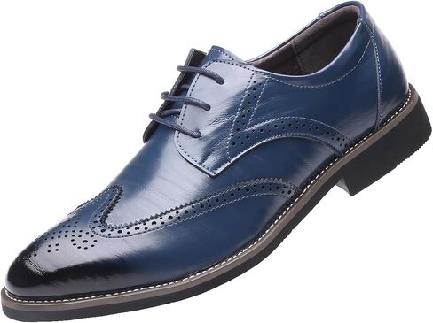 WUIWUIYU Men's Manmade Leather Lace-up Wedding Business Formal Dress Wingtips Brogue Shoes Oxfords in Saudi Arabia