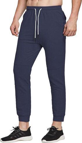 بنطال رياضي رجالي من FEDTOSING بنطال رياضي مدبب مناسب للجيم للرجال مع جيوب بسحاب in Kuwait