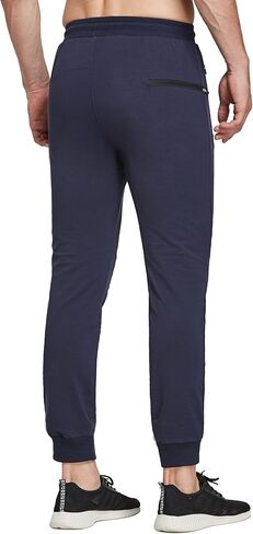 بنطال رياضي رجالي من FEDTOSING بنطال رياضي مدبب مناسب للجيم للرجال مع جيوب بسحاب in Kuwait